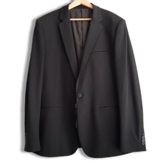 X SUIT Comfort Stretch Blazer Jacket Black Men's Sz 48 - Picture 1 of 15